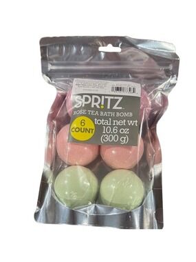 Spritz Rose Tea Bath Bomb Set 6 Count New